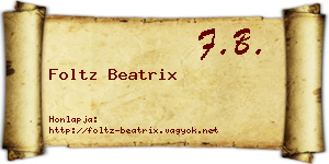 Foltz Beatrix névjegykártya